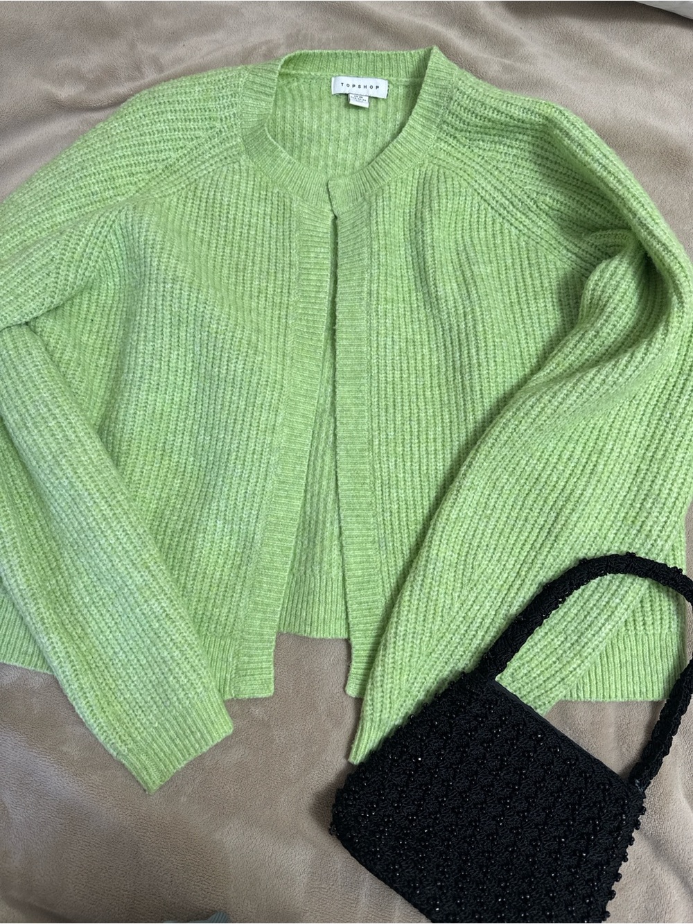 Topshop Women's Light Green Cardigan Sweater